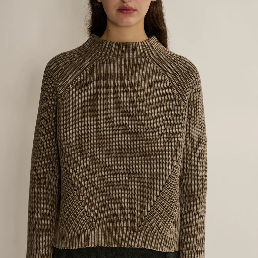 Demylee | Daphne Washed Cotton Sweater | Bark | Medium